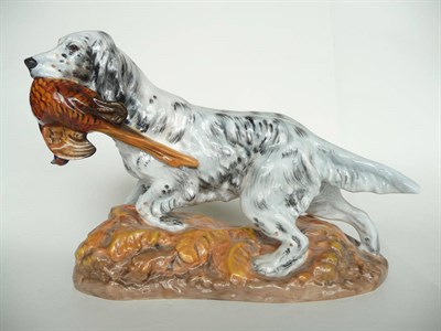 Lot 1089 - Royal Doulton English Setter with Pheasant, HN2529, model No. 1028, grey with black markings,...