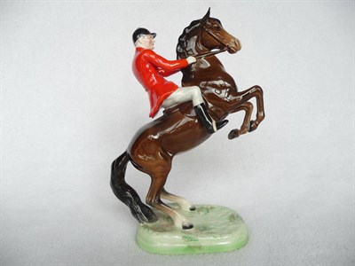 Lot 1094 - Beswick Huntsman on Rearing Brown Horse, model No. 868 (style two), gloss, 25.4cm high