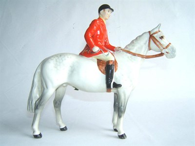 Lot 1101 - Beswick Huntsman on Grey Horse, model No. 1501, gloss, 21cm high (repaired)