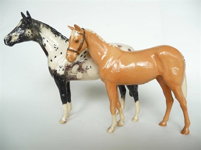 Lot 1110 - Beswick Appaloosa Stallion, model No. 1772, white with black and brown markings, gloss, 20.3cm high