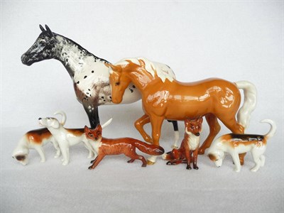 Lot 1113 - Beswick Appaloosa Stallion, model No. 1772, white with black and brown markings, gloss, 20.3cm...