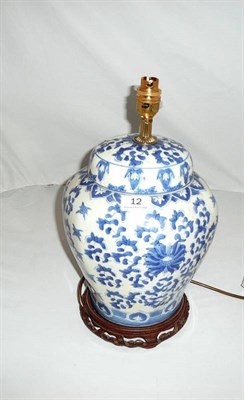 Lot 12 - Blue and white table lamp