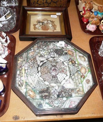 Lot 19 - 19th century rosewood framed sailor's valentine (a/f); and a rosewood framed Flowers of the Sea...