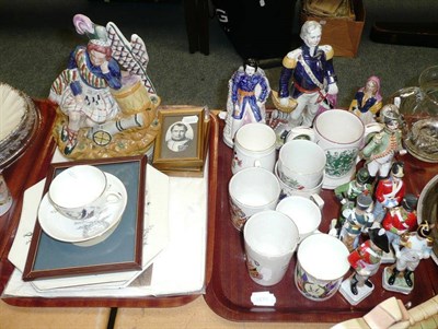 Lot 33 - Three trays of mainly late 19th/early 20th Century commemorative ceramics, press moulded glass...