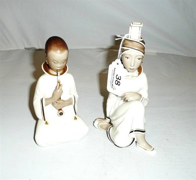 Lot 38 - Two Royal Copenhagen seated Indonesian figures, nos 12463 and 2342