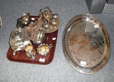 Lot 46 - Two large silver plated trays and silver plate