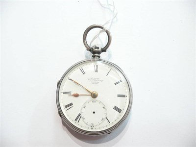Lot 63 - A silver fob watch signed 'McCabe, London'