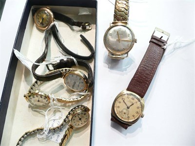 Lot 66 - Four 9ct gold ladies' wristwatches, gent's 9ct gold Garrard wristwatch, and a gentleman's...