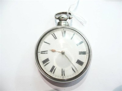 Lot 71 - A silver pair cased pocket watch