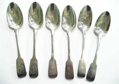 Lot 87 - Set of six Irish silver spoons, cased, Dublin 1870