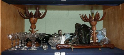 Lot 107 - Mixed items including ceramics, glass, silver and African carvings