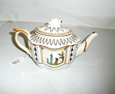 Lot 130 - A Pratt ware teapot and cover (a/f)