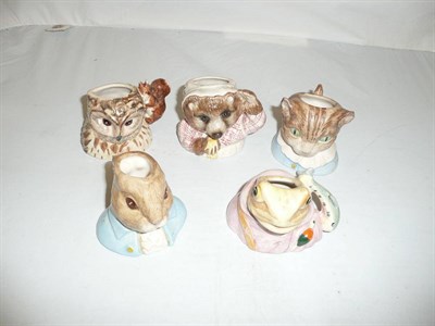 Lot 135 - Five Beswick Beatrix Potter character jugs