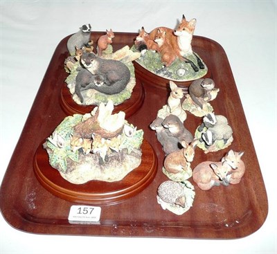 Lot 157 - Thirteen Border Fine Arts wildlife models including 'Family Portrait', 'Safe Haven' and 'A...