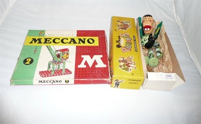 Lot 166 - A boxed baby dragon Pelham puppet and a Meccano No 2 set