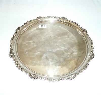 Lot 175 - Silver oval tray (40oz)