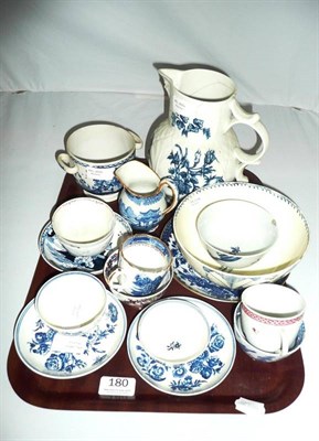 Lot 180 - Tray of assorted 18th century pottery and porcelain (af)