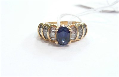 Lot 227 - Sapphire and diamond ring