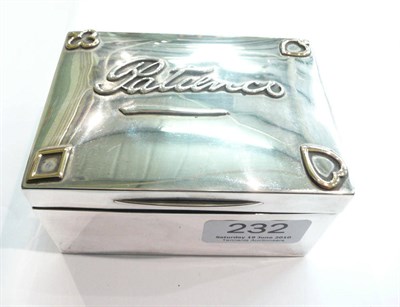 Lot 232 - Silver patience box with cards