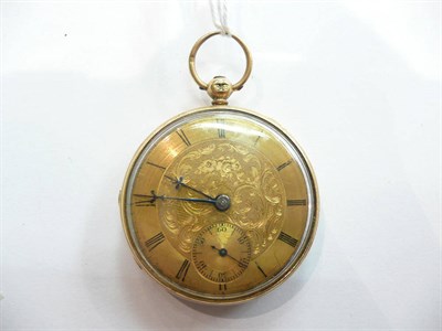 Lot 233 - An 18ct gold open faced pocket watch