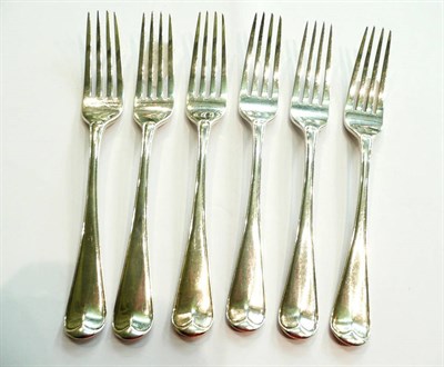 Lot 238 - Six silver crested table forks