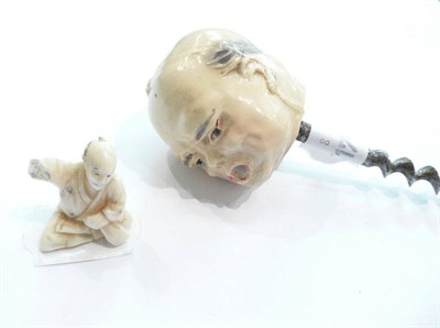 Lot 249 - A Churchill corkscrew and a small ivory figure