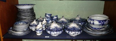 Lot 256 - Flow blue and white dinner service