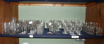 Lot 265 - A quantity of glasses including two 18th century wines, tumblers, part sets, etc