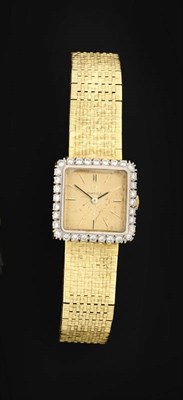 Lot 430 - A Lady's 18ct Gold Diamond Set Wristwatch, signed Omega, circa 1970, (calibre 620) 17-jewel...