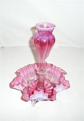 Lot 296 - Victorian red vaseline glass centre piece