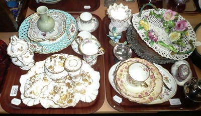 Lot 300 - Two trays of ornamental china including pair of Minton pierced plates