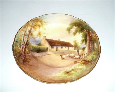 Lot 314 - A Royal Worcester plate "Burn's Cottage", boxed