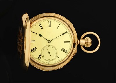 Lot 435 - An 18ct Gold Minute Repeating Full Hunting Cased Keyless Lever Pocket Watch, circa 1890,...