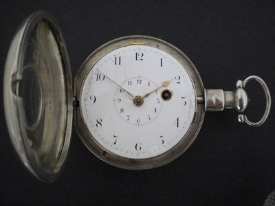 Lot 437 - A Silver Half Hunting Cased Rack Lever Pocket Watch, 1807, gilt finished movement with rack...