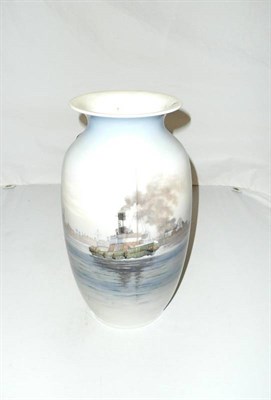 Lot 341 - Royal Copenhagen large vase painted with a tug, no 2787 2983