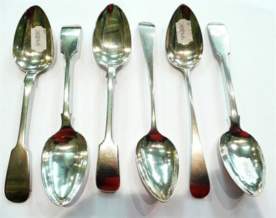 Lot 364 - Six assorted silver tablespoons