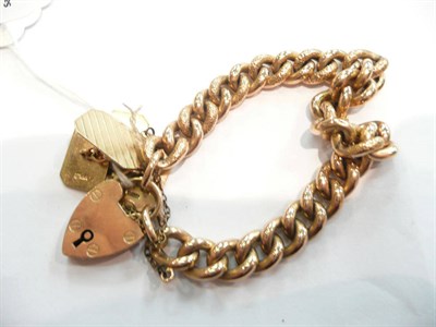 Lot 395 - 9ct gold locket, bracelet and cuff-links, 24g approx.