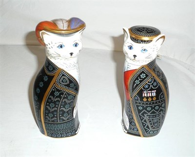 Lot 406 - Two Royal Crown Derby Royal Cat Series paper weights