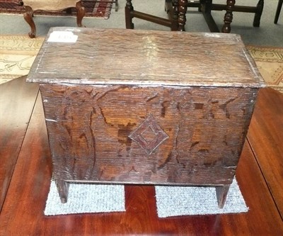 Lot 435 - An 18th century miniature oak kist