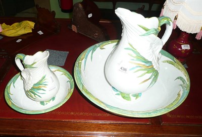 Lot 436 - Wedgwood wash jug and basin as a swan and another, smaller