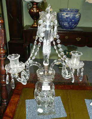 Lot 437 - Pair of Georgian cut glass candelabra