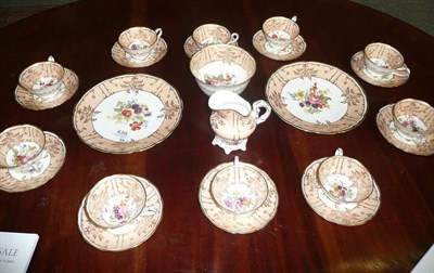 Lot 439 - A 19th century floral spray tea set, possibly Hancocks