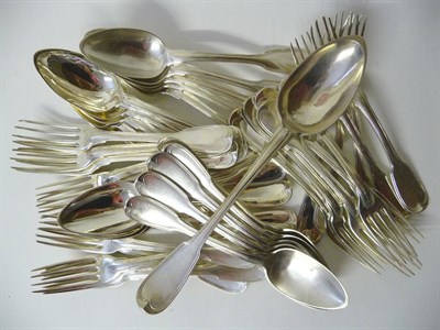 Lot 447 - A French Part Service of Silver Flatware, various makers, Paris, 1798-1809 and earlier, fiddle...