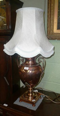 Lot 441 - Copper samovar lamp and shade