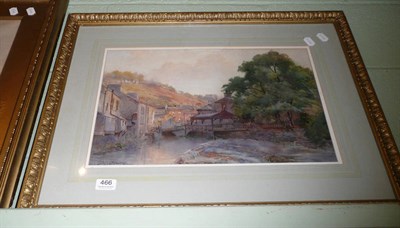 Lot 466 - A Netherwood, watercolour of a village river scene