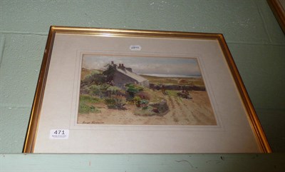 Lot 471 - Watercolour by the sea - crofters cottage by George Cockram