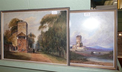 Lot 474 - Two watercolour paintings by Lady Belcher, both views of Rome