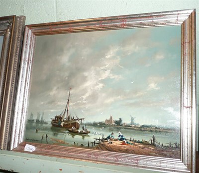 Lot 476 - Framed oil on board, Dutch landscape signed Gudrun Sibbons