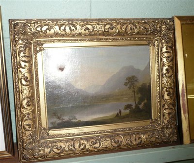 Lot 480 - J Rhodes of Leeds, oil on canvas, lakeland scene, oil, inscribed on back