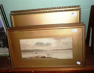 Lot 487 - Pair of framed watercolours by W H Earp and two others